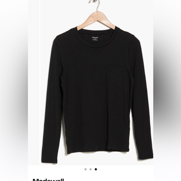 MADEWELL Long Sleeve Black Crewneck Cotton Tee Shirt size Small - Picture 3 of 7